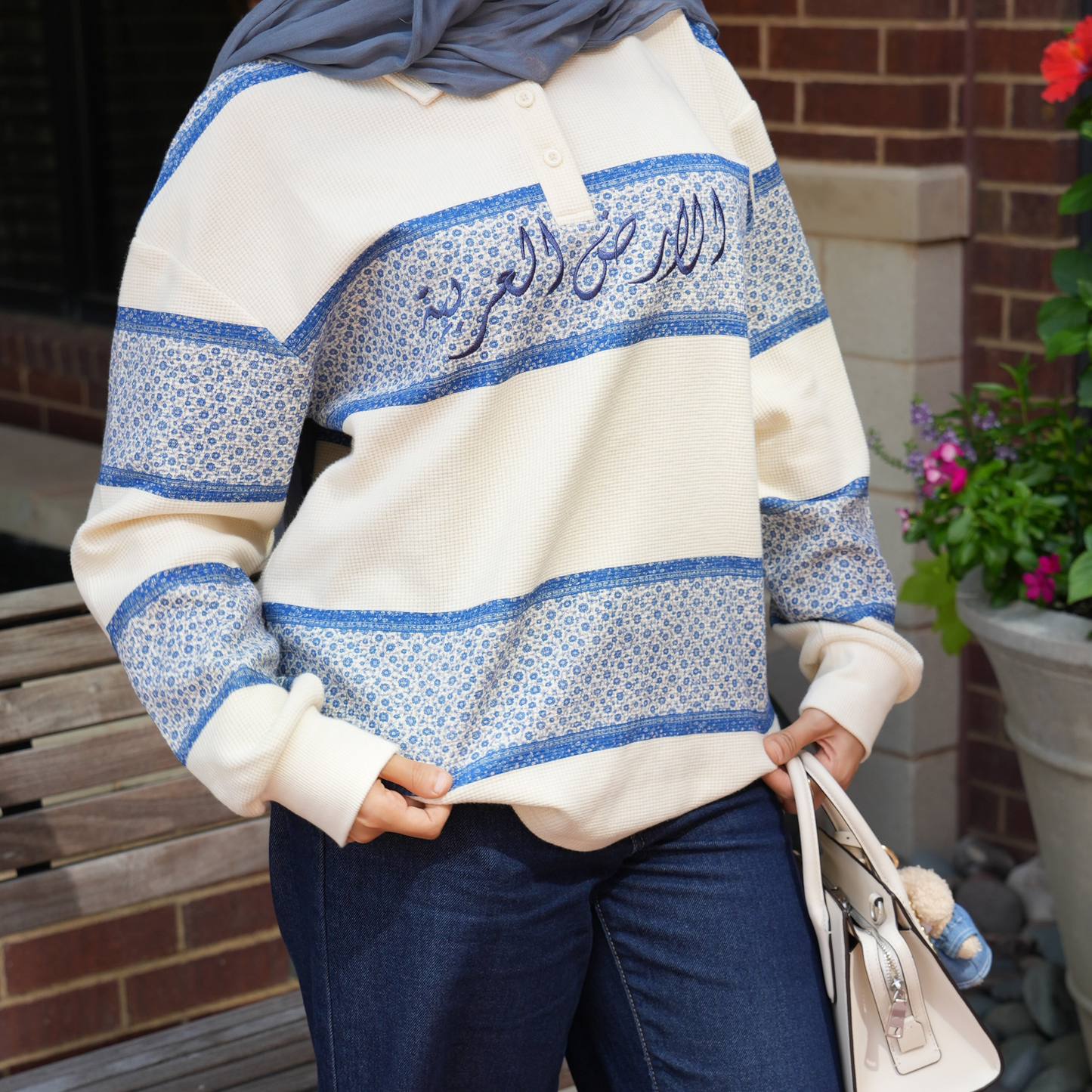 Half button down tee shirt